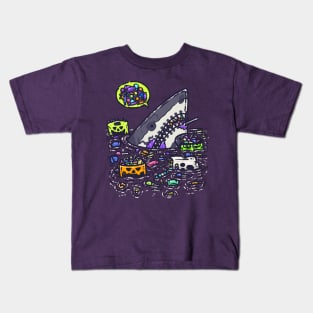 Halloween Candy Destruction Shark Kids T-Shirt